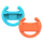 Akcesoria do konsol YAXO Uchwyt do Joy-Con WHEELS SET do NS/NS2 orange/blue